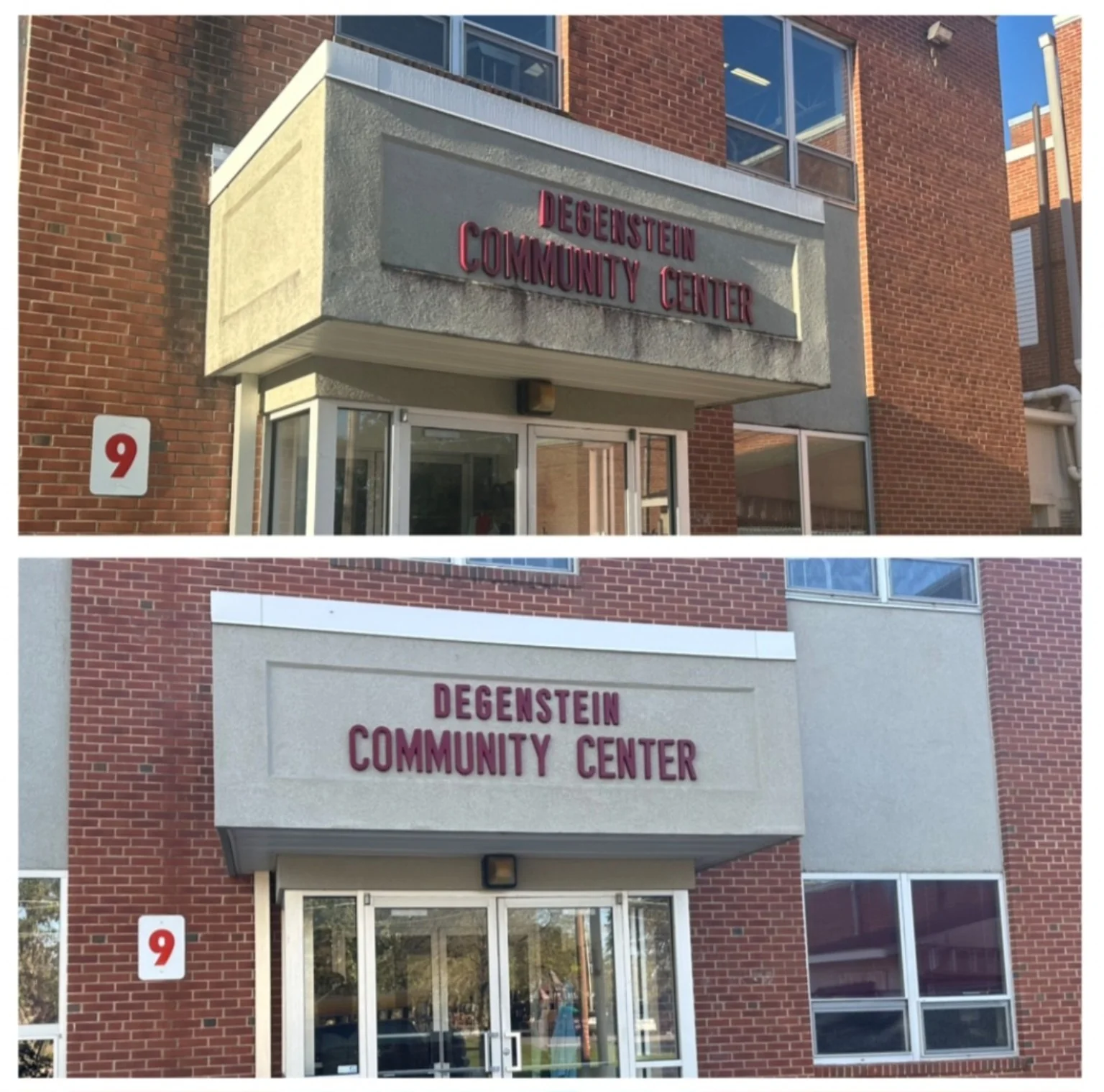 Community center exterior cleaning project by NextGen Power Wash