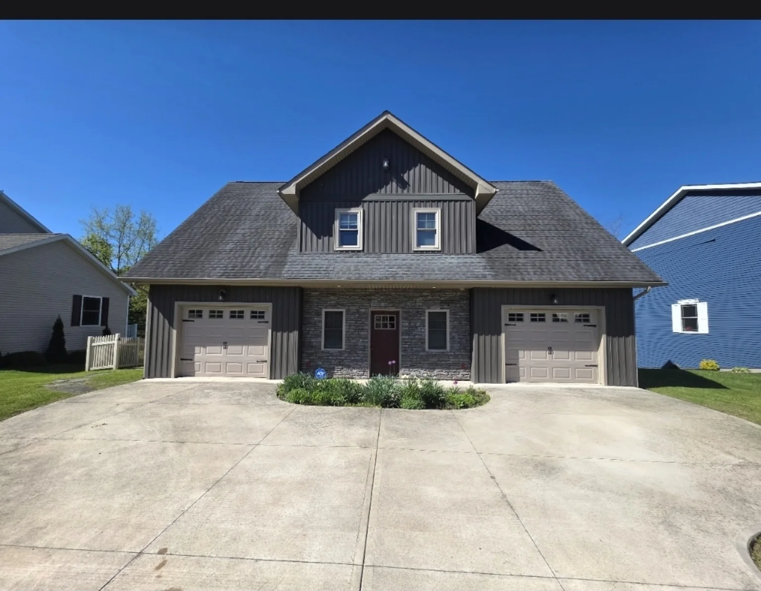 Concrete driveway before professional cleaning