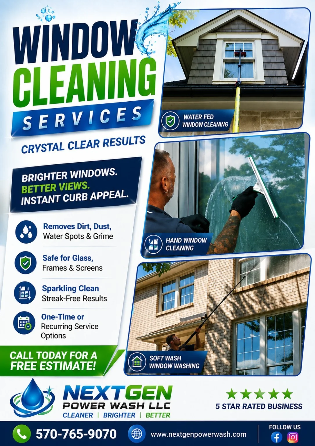 NextGen Power Wash exterior window cleaning methods